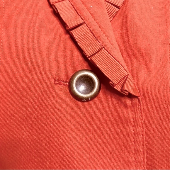 Nancy Bolen City Girl Ruffled Collar Structured Blazer Size M - Picture 5 of 11